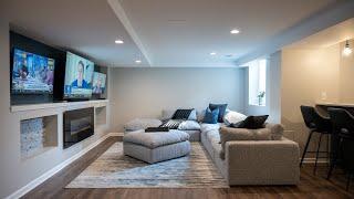 Finished Basement with a Beautiful Bar Area in New Hudson, MI