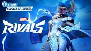 MARVEL RIVALS - STORM (GODDESS OF THUNDER SKIN) MVP, EMOTE & GAMEPLAY