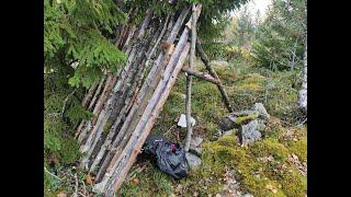 Building a hideout in the northern woods, Bushcraft.