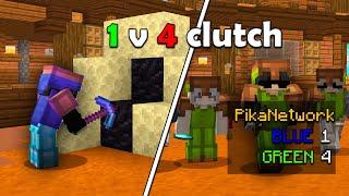 INSANE 1V4 BEDWARS CLUTCH | PIKA NETWORK