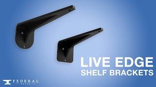 Live Edge Maple Shelf Brackets | DIY Unfinished Maple Shelf with Modern Brackets by Federal Brace™