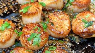 蒜香黄油煎扇贝(Fried Scallops with butter and garlic)，简单易做，鲜美无比。#Scallop #蒜香 #美味