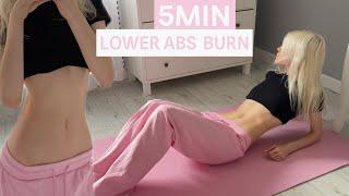 5MIN AB BURN WORKOUT// FLAT STOMACH & LOWER BELLY// HOURGLASS AB WORKOUT