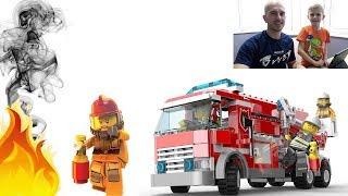 Пожарные Лего Сити. Собираем ПОЖАРНЫЕ МАШИНЫ и тушим огонь. Lego City Games Firefighters