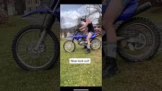 I tried to ride my son’s new dirt bike!