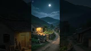 Peaceful Village Night Under Moonlight #asmr #relax #nature #campingvibes #beautiful #peacefuldays