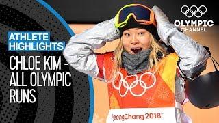 All Chloe Kim  Olympic medal runs | Athlete Highlights