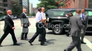 OBAMA WALKING W STARBUCKS- 'IT'S TEA'