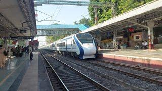 Madly Honking With High Speed Vande Bharat Express Crossing Anand Junction #vandebharatexpress