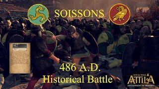 TW: Attila - Historical Battle of SOISSONS - Legendary - 486 A.D. - (Non-Commentary)