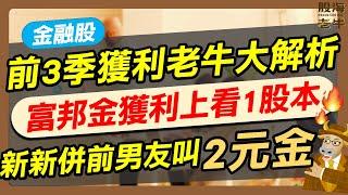 【金融股】前3季獲利老牛大解析，富邦金獲利上看1股本，新新併前男友叫2元金｜《老牛夜夜Talk》EP221