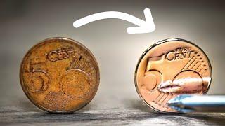 Mirror Polishing 5 Cent Coin - Restoration