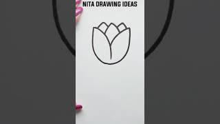 Tulip Flower Drawing Easy..