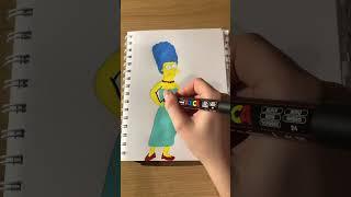 I drew MARGE from The Simpsons! #art #thesimpsons