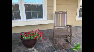 Outdoor Rocking Chair with 350lbs Support, OT QOMOTOP All Weather Oversized Rocking Chair, Poly Lumb