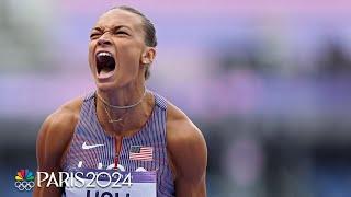 Anna Hall hangs tough through first day of heptathlon action | Paris Olympics | NBC Sports