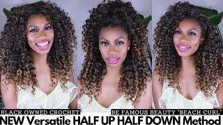 NEW Half Up Half Down Crochet Method ft. Be Famous Beauty   “Beach curl” & LIA LAVON Collab