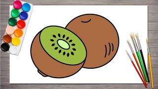 How to Draw Kiwi | Kiwi Drawing Tutorial | Kiwi Drawing | Fruit Drawing