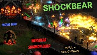 DIABLO 2 RESURRECTED SHOCKBEAR DRUID BUILD  WEREBEAR AND SUMMON TANK