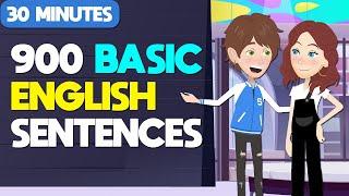 900 Daily Sentences To Learn English in 30 MINUTES | Daily English Conversations