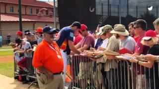 Doug fister signing autographs Astros spring training 2016