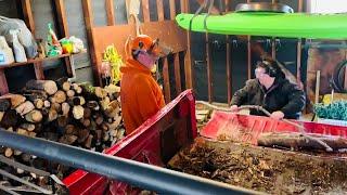 FIREWOOD - How to cut limb wood in customer garage