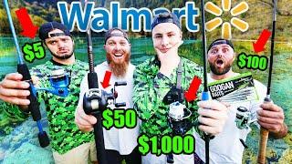 Walmart 1v1v1 Budget Fishing Challenge (Rod, Reel, Lures!)