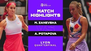 Maryna Zanevska vs. Anastasia Potapova | 2023 Lyon Quarterfinal | WTA Match Highlights