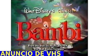 Anuncio Disney Classic Bambi 1942 VHS comercial
