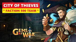 Gems of War CITY OF THIEVES Faction 500 Delve Guide and Best Team! Simple and Pure Strategy!