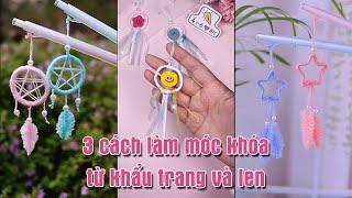 3 cách làm móc khóa handmade trang trí đơn giản bằng khẩu trang và len | Rảnh thì làm gì?