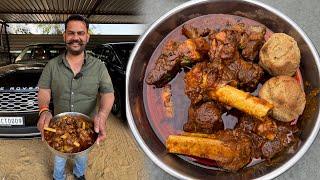 खटिक से सामने बकरा काटा बनाते राजपूती मीट बाटी @ JHUNJHUNUWALAS JAIPUR | NONVEG FOOD | BEST MUTTON