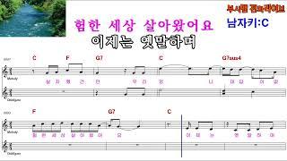 흙수저 - 진성 (남자키 C) 악보영상 반주 동영상 (MR)