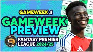 FPL GAMEWEEK 4 PREVIEW | TIME TO SELL SAKA? | Fantasy Premier League Tips 2024/25