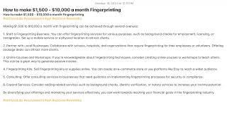 Make $1,500 - $10,000 a month Fingerprinting #sethjyoutube #youtubesethj #sjyt #sjadvice #sjwmedia