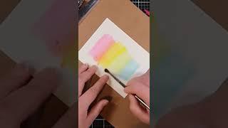 Easy rainbow card making technique with Tim Holtz watercolor pencils