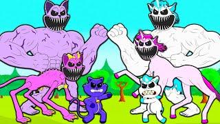 FAMILY MUSCLE CRAFTYCORN VS FAMILY MUSCLE CATNAP! Poppy Playtime Chapter 3 Cartoon Animation