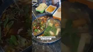 NOT MY ASIAN PARENTS AT HOT POT… #mukbang #food #eating