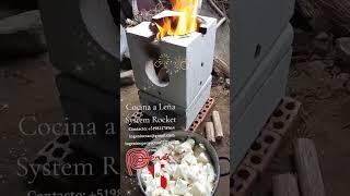 Cocina a Leña System Rocket, Estufa Rocket en concreto armado Contacto: +51 982178964 Lima-PERÚ