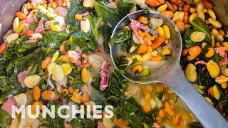 How To Make Beans, Greens, and Hot Water Cornbread | Quarantine Cooking