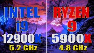 INTEL i9 12900K vs RYZEN 9 5900X || 7 PC GAMES BENCHMARK ||