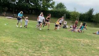 EMBARRASSING crash takes mom out of parents' race on Sports Day || WooGlobe