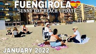 FUENGIROLA MALAGA SPAIN BEACH WALK IN JANUARY 2022 [4K] Sunny Day Beach Walk Updates In Fuengirola