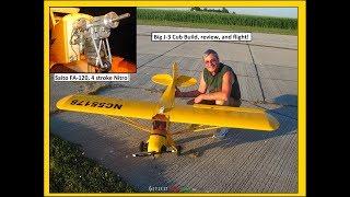 Giant Piper J-3 Cub with 4 Stroke Nitro Engine, the build, review, and flight by NightFlyyer!