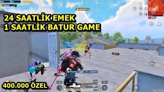 400.000 ÖZEL VİDEO 24 SAATLİK EMEK 1 SAATLİK BATUR GAME ! SOLO VS SQUAD PUBG MOBİLE