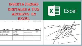 como insertar una firma digital en EXCEL