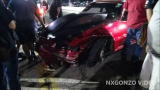 MUSTANG GOES WHEELS UP THEN WRECKS!  Winter Meltdown NO PREP