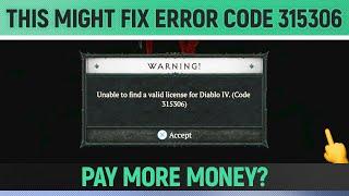 Diablo 4 - This might Fix Error Code 315306 (All information without guarantee!)