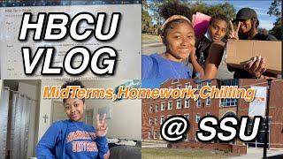 HBCU VLOG @ SSU: STUDYING FOR MIDTERMS + CHILLING | Nyla Symone