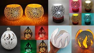 4 Defarent Tipe Table Lamp Ideas || White Cement Craft Ideas || Table Lamp Making at Home